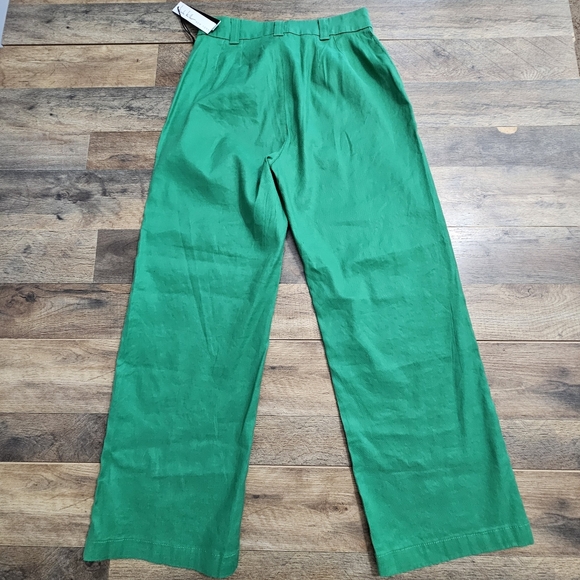 New Nicole Miller New York Kelly Green High Rise Wide Leg Pants Size 6 Work Chic - Picture 6 of 10